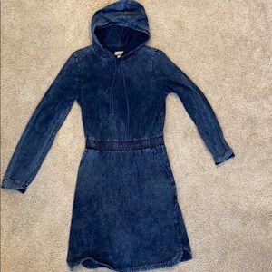 Dark denim hooded dress